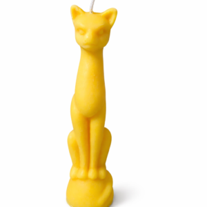 KD24 Unscented Yellow Cat Candle Pack of 2 for Ritual & Spell Work | Soy Wax Spiritual Candle for Witchcraft, Conjure, Rootwork & Hoodoo Practices | Decorative & Ritual for Practitioners