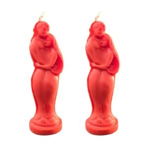 KD24 Unscented Spell Pack of 2 Casting Ritual Candles | Spiritual Rituals, Witchcraft, Conjure, Rootwork, Spell Work | Hoodoo Tradition, Candle for Practitioners Couple Candle Red