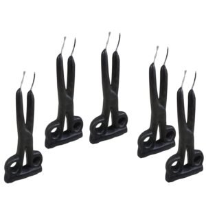 KD24 Scissor Candle Black Pack of 5 Cord Cutting Spiritual Unscented Spell Casting Ritual Candles | Made with Soy Wax