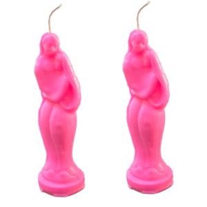 KD24 Unscented Spell Pack of 2 Casting Ritual Candles | Spiritual Rituals, Witchcraft, Conjure, Rootwork, Spell Work | Hoodoo Tradition, Candle for Practitioners Couple Candle Pink